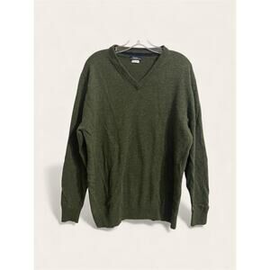 Dustin Sweater Lambswool V Neck Size Large Men Green Lightweight Preppy Holiday
